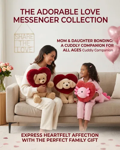 Miniatura 3 de MaoGoLan Peluche de ajolote de San Valentín con capucha en forma de corazón, almohada de peluche de salamandra blanda y suave, regalo de peluche