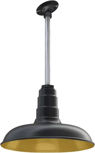 Miniatura 22 de Steel Lighting Co. Malibu - Lámpara colgante Montaje en techo Domo de 14 pulgadas vástago de 12 pulgadas Estilo de granja de acero Rojo