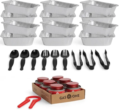 Miniatura 9 de Alpha Living 6 Pack - Juego de buffet de platos de roce desechable, bandejas de media talla, calentadores de alimentos con cuerpo soldado
