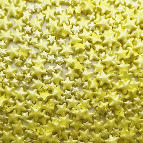 Miniatura 2 de SE Si&Moos Gránulos de estrellas amarillas para decoración de pasteles, decoración de pasteles de estrellas, estrellas amarillas comestibles grandes