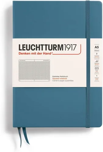 Miniatura 24 de LEUCHTTURM1917 - Cuaderno de tapa dura mediano A5 con 251 páginas numeradas para escritura y diario (verde menta, con puntos)
