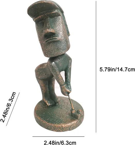 Miniatura 2 de LifExquisite - Estatua de isla de Pascua, figura de té Moai para decoración del hogar y la oficina, tomar té