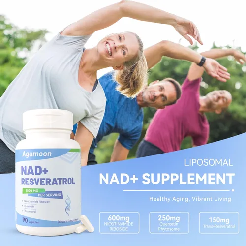 Miniatura 3 de Suplemento NAD+ de 1000 mg, suplemento liposomal de ribósido de nicotinamida NAD con resveratrol y quercetina para mujeres y hombres - 90 cápsulas