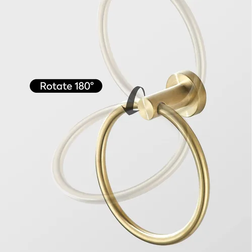 Miniatura 5 de Soporte para papel higiénico, anillo de toalla de baño dorado cepillado, soporte para toallas de mano, accesorios de baño, montaje en pared, acero