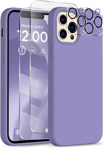 Miniatura 10 de Funda para iPhone 12 Pro Max, [2 protectores de cámara + 2 protectores de pantalla], funda protectora de silicona de cuerpo completo a prueba