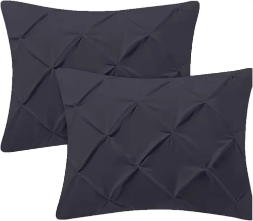 Miniatura 7 de Kotton Culture Juego de 2 fundas de almohada plisadas de 24 x 24 pulgadas, fundas de almohada decorativas, 100% algodón egipcio de 600 hilos, aptas