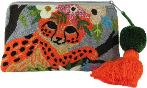 Miniatura 3 de Embrague Wayuu con estampado animal hecho a mano por indígenas de Colombia aguja de punzón crochet
