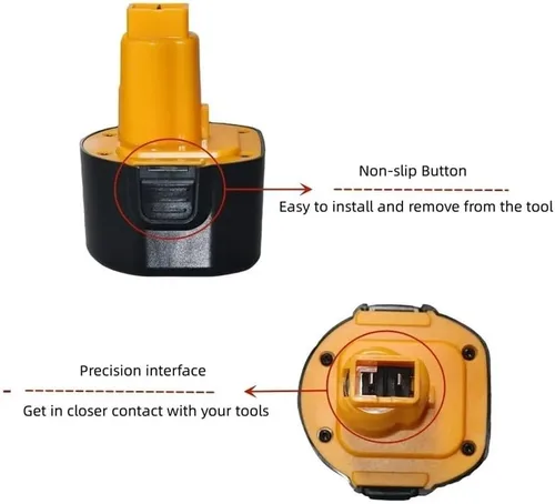 Miniatura 6 de 4800mAh Ni-MH Replacement Battery Compatible for Dewalt 9.6V Batteries DE9061 DE9062 DW9061 DW9062 DE9036 DW911 DW921 with Charger(9.6V-4800mAh-1PCS)