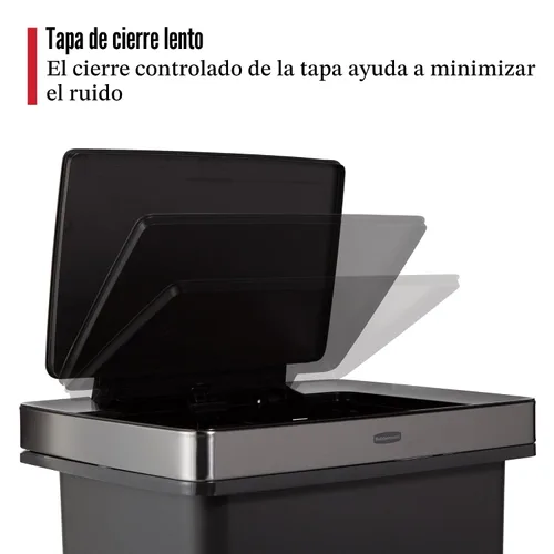 Miniatura 5 de Rubbermaid Premier - Bote de basura de alta capacidad con paso, 19 galones, para basura o reciclaje de flujo simple o doble, color carbón, borde