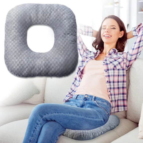 Miniatura 17 de Cojín de asiento con forma de dona rellena para dolor de coxis y coccix, hemorroides, úlceras de cama, embarazo, próstata, recuperación