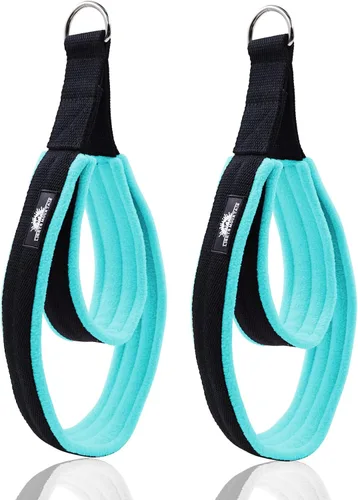 Correas de doble bucle para reformer, correas de fitness con mango de anillo en D grueso, 2 longitudes, accesorios de yoga multicolor para