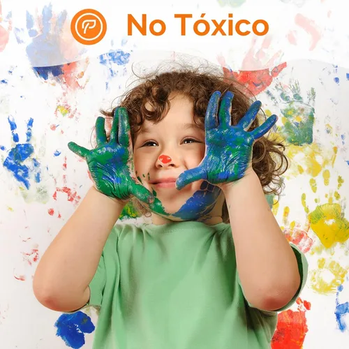 Miniatura 5 de ABEIER Pintura de Dedos Lavable para Niños Pequeños, Segura No Tóxica, 12 Colores Vibrantes (35.8ml), Pintura Segura para Bebés para Manos y Pies