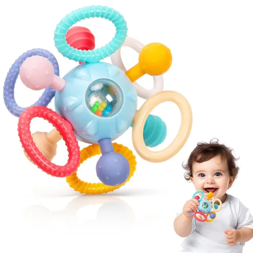 Miniatura 12 de Juguetes de dentición para bebés, mordedores para bebés, juguetes sensoriales Montessori para 0-6 6-12 meses, regalos para niños de 1 año, niños