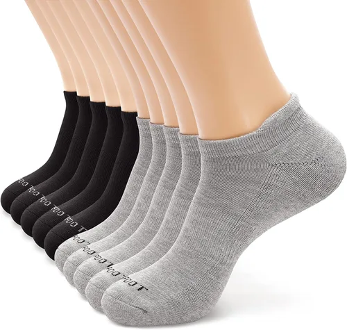 MONFOOT 5-10 pares de calcetines deportivos acolchados para correr con lengüeta en el talón para hombres y mujeres