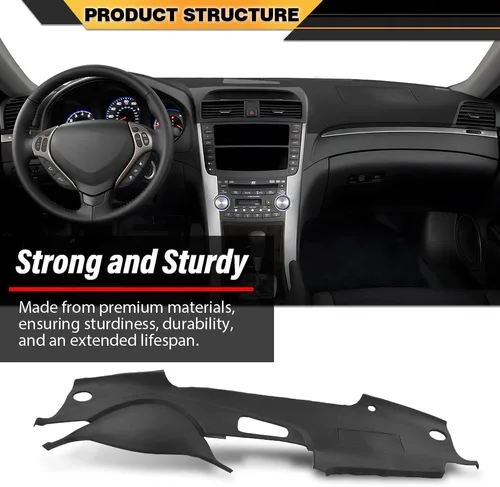 Miniatura 2 de CNNELL Cubierta de tablero compatible con Acura TL 2004-2008 negro 30408LLBLK