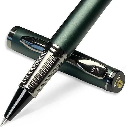Penagic Bolígrafo roller de lujo, tinta negra, punta fina, unisex, bolígrafo de escritura profesional, juego de 1 con 2 recambios