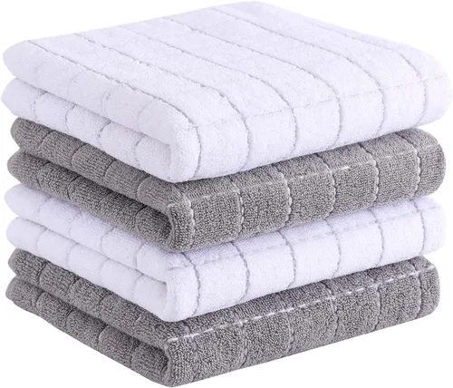Miniatura 180 de Homaxy Paños de cocina 100% algodón de felpa, toallas de cocina ultra suaves y absorbentes para la cocina, adecuadas para secar y lavar platos