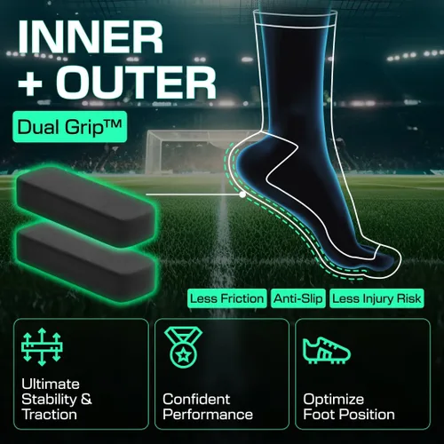 Miniatura 2 de LUX Sports Calcetines de Doble Agarre - Calcetines de Agarre para Fútbol para Hombres y Mujeres. Rendimiento y Comodidad GripArray