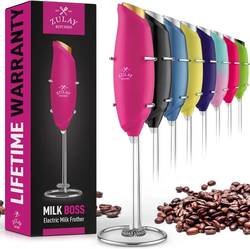 Miniatura 55 de Varita de espumador de leche mini y potente – Potente espumador de café de mano, mezclador de bebidas operado con batería – Tamaño de bolsillo Azul