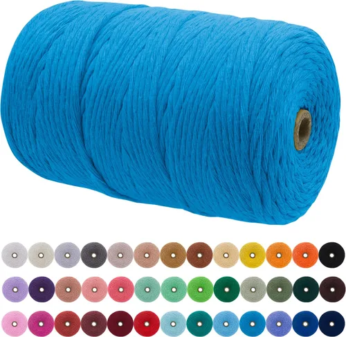 Miniatura 23 de JeogYong Cordón de macramé de un solo hilo 2mm x 164 yardas (492 pies) Cuerda de algodón suave, hilo de macramé 2 mm, suministros de macramé