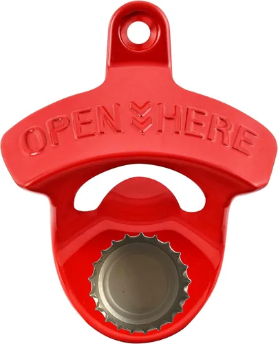 Miniatura 7 de Abrebotellas magnético de montaje en pared negro con blanco, abrebotellas de cerveza en relieve montado en poste con imanes para bar, hogar, cueva
