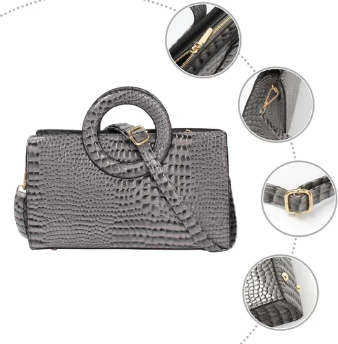 Miniatura 28 de ZLMBAGUS - Bolso de mano para mujer, diseño vintage con solapa y asa, de piel sintética, para llevar al hombro