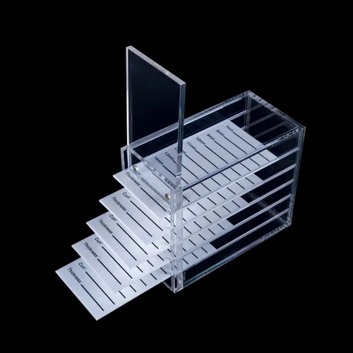 Organizadores y Almacenamiento de Pestañas, Bandeja para Extensiones de Pestañas con Diseño Mejorado con Cubierta Magnética, Láminas Transparentes
