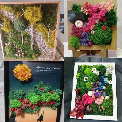 Miniatura 9 de Musgo preservado, musgo de 3.5 onzas para manualidades, decoración de musgo sintético, musgo verde natural para decoración de pared de floristería