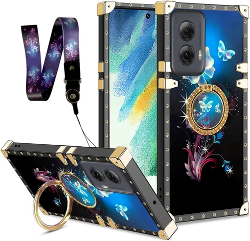 Miniatura 19 de nancheng Funda para Motorola Moto One 5G Ace/One 5G UW Ace Luxury Colorful Love Heart Bee Design Gold Electroplated Phone Cover with 360° Diamond