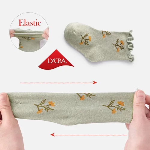 Miniatura 3 de Calcetines largos de algodón con volantes para niña pequeña