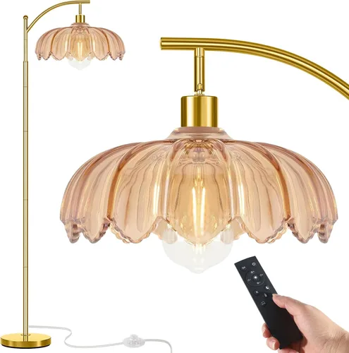 Miniatura 8 de Lámpara de pie dorada para sala de estar, lámpara alta de pie vintage única, lámparas de pie modernas de mediados de siglo, lámparas de pie de Verde