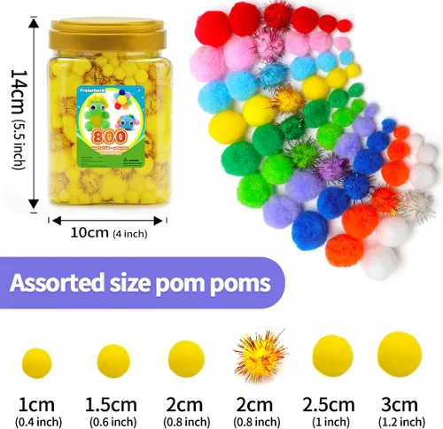 Miniatura 49 de Praisebank Pompones rojos, 90 unidades, 1.5 pulgadas, perfectos para artes y manualidades