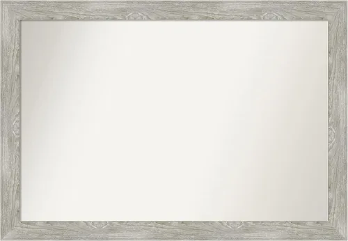Miniatura 41 de Amanti Art Espejo de baño gris para sobre el fregadero, 31 x 48 pulgadas, espejo de tocador rectangular estrecho de color gris, marco de madera