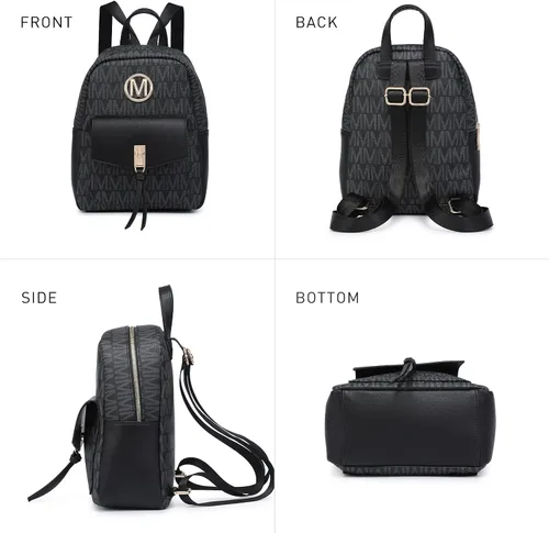 Miniatura 5 de MKP - Mochila pequeña para mujer, bolso de hombro con borla y dije, Negro -, Mochilas Daypack