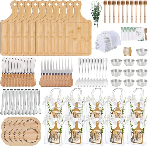 Miniatura 9 de Premios de baby shower para ganadores del juego, tablero de queso, juego de utensilios de cocina de acero inoxidable, toalla de agradecimiento