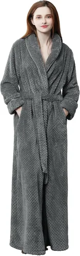 Miniatura 5 de Hellomamma Bata larga para mujer, suave y cálida, de felpa, para dormir, pijama, bata de casa