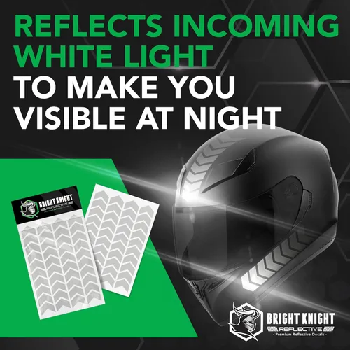 Miniatura 2 de Bright Knight Decals Calcomanías reflectantes para casco de bicicleta, cinta adhesiva acíclica blanca de 1 pulgada fabricada con cinta reflectante