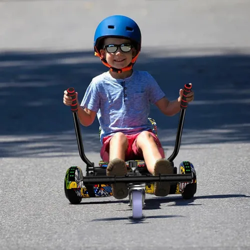 Miniatura 7 de Accesorio de Asiento para Patinete, Patinete con Go Kart para Niños, Chicos, Niñas, Adultos, con Luces LED Coloridas, Bluetooth A-6.5 Graffiti