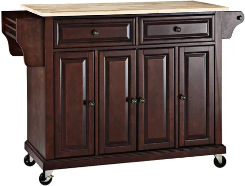 Miniatura 9 de Crosley Furniture isla de cocina con ruedas, Madera, Negro
