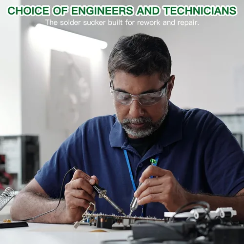 Miniatura 6 de Bomba de desoldadura con ventosa de soldadura, herramienta de desoldadura manual para ingeniero con mecanismo antiobstrucción autolimpiante