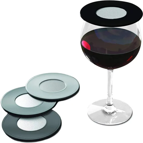 Cubiertas de silicona para copas de vino, ventiladas, permiten que el vino respire, al aire libre, mantiene las partículas fuera, sin BPA, paquete