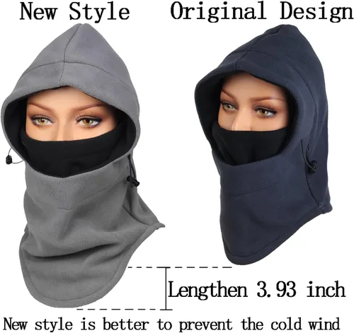 Miniatura 21 de Pasamontañas de forro polar cálido para bicicleta de esquí, máscara de cara completa, calentador de cuello, gorra deportiva de invierno