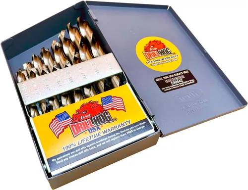 Miniatura 2 de Juego de 21 brocas cobalto M42 de 1/16" a 1/2" por 32nds Drill Hog®