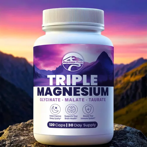 Miniatura 8 de Complejo triple de magnesio – 300 mg por porción – glicinato, taurato, malato – quelado, suave para el estómago – Etiqueta limpia – Hecho en Estados
