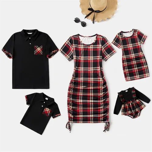 Miniatura 5 de PATPAT Conjuntos familiares a juego para mamá y yo, vestidos de manga corta, camiseta casual bodycon midi, conjunto a juego