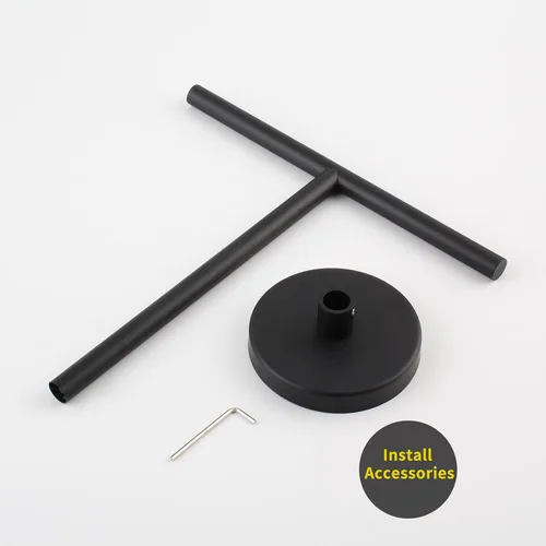 Miniatura 8 de GERZWY Moderno soporte de toalla de mano estante de árbol independiente SUS 304 acero inoxidable encimera toalla anillo, negro mate DZY06-BK