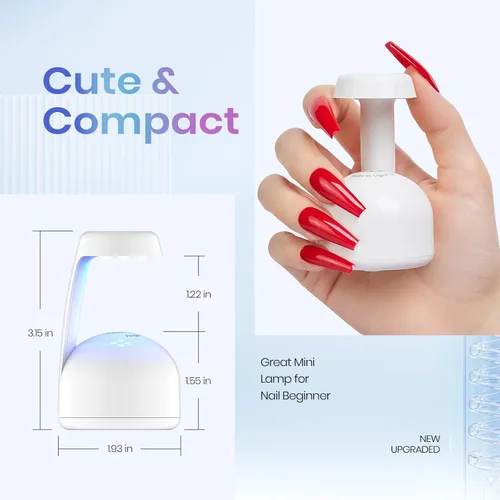 Miniatura 6 de Beetles - Mini luz UV para uñas de gel, curado flash, innovador con sensor inteligente para un sistema de extensión fácil y rápido, luz LED UV