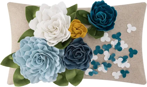Miniatura 12 de KINGROSE Funda de almohada decorativa con diseño de flores 3D para el hogar, funda de cojín cuadrada para sofá, cama, sofá, sala de estar, 18 x 18
