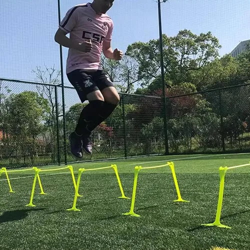 Miniatura 2 de YXXSDP Estragos de agilidad de velocidad ligera para entrenamiento, juego de obstáculos de entrenamiento de obstáculos ajustable portátil