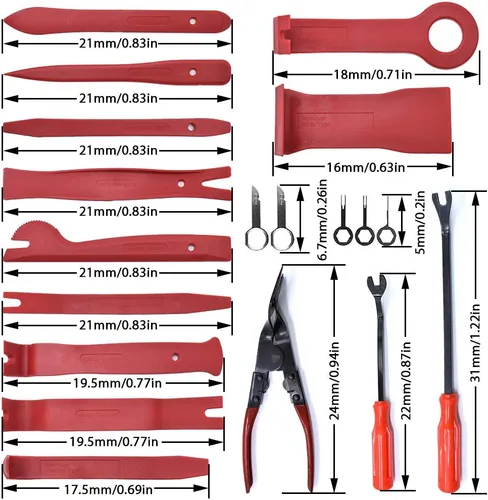 Miniatura 2 de Herramienta de extracción de molduras de 19 piezas, juego de herramientas de reparación de alicates de clips automáticos, kit de reparación